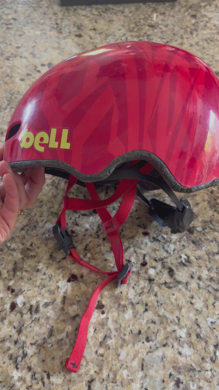 Bell Teton toddler helmet adjustable straps red