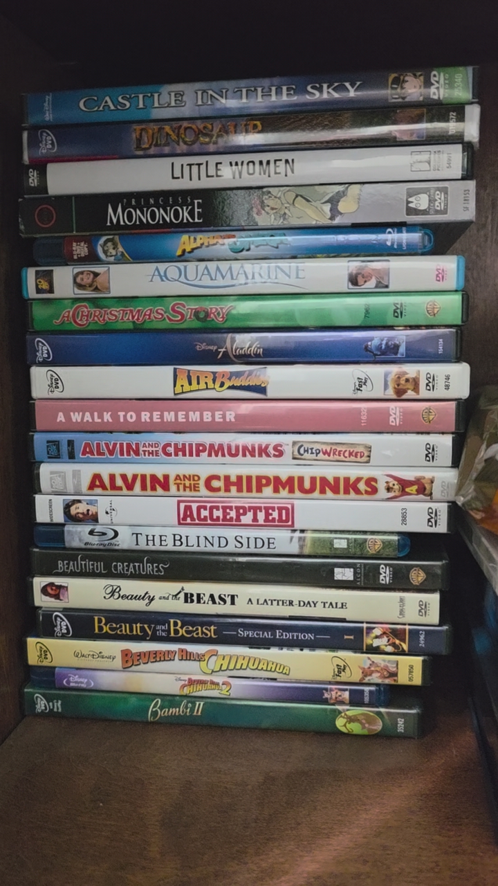 Several DVDs and some BLUE ray DVDs for sale.