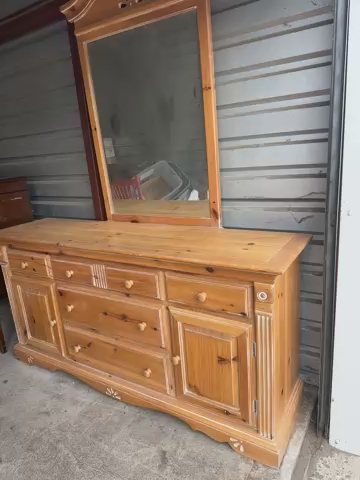 Solid Oak Dresser/Mirror